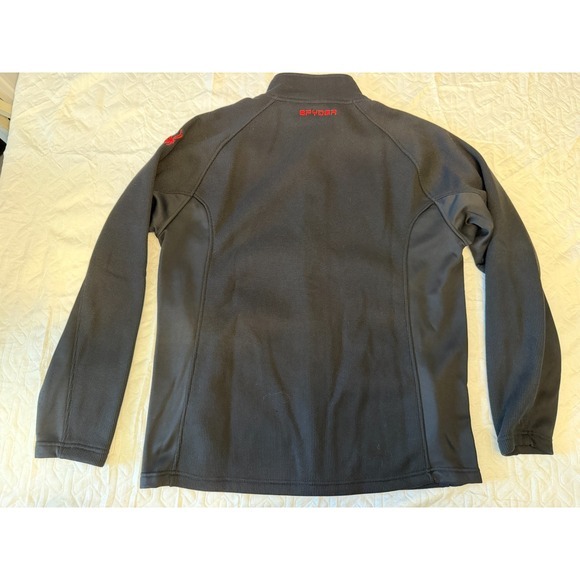 Spyder Performance Jacket XL Black Red Full Zip Fleece Lined Waffle Knit - Picture 2 of 6
